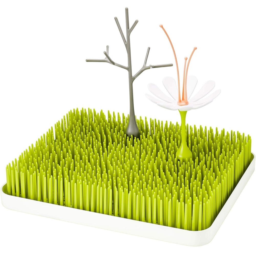 Green Grass-Like Drying Rack with Flower and Tree Accessories